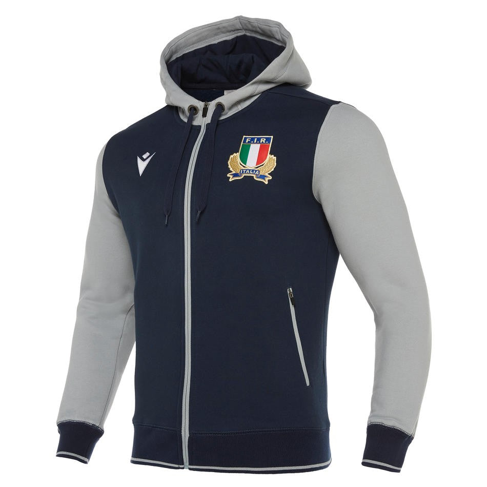 Felpa Italia Rugby Macron FIR travel 2020 Cotone Ragazzo