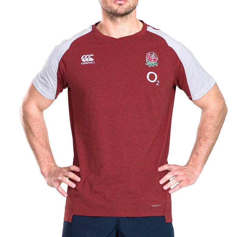 T-shirt Inghilterra Rugby Vapodry 2020 bordo melange