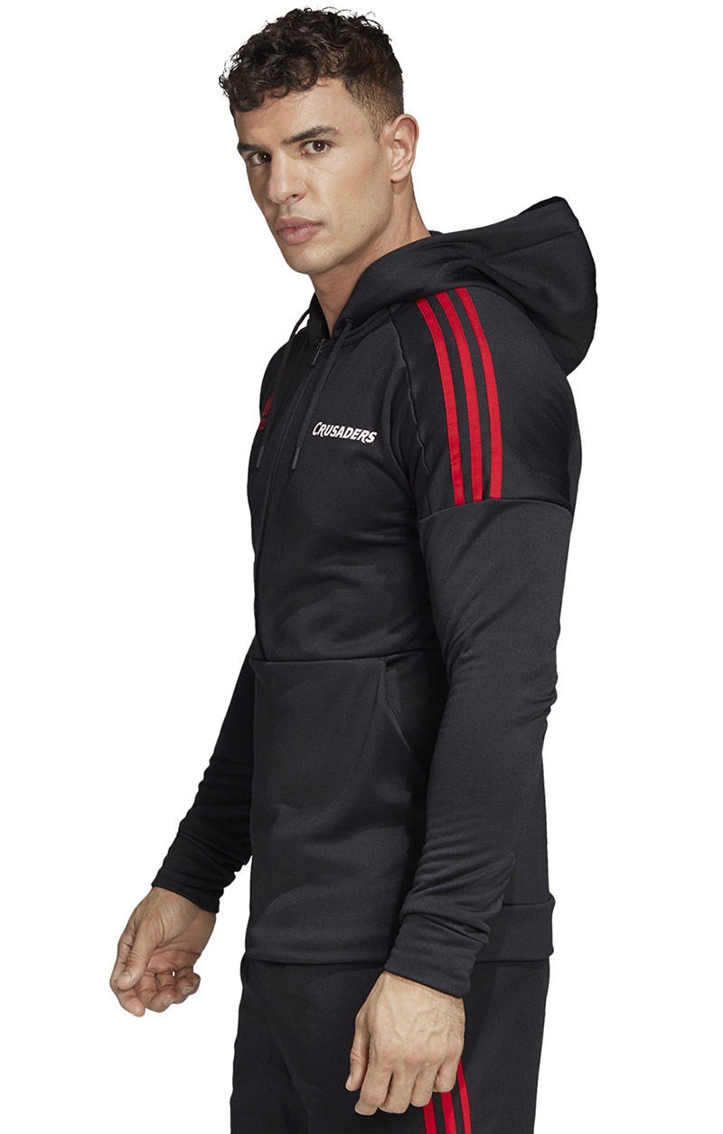 Felpa Crusaders Super Rugby Adidas con Cappuccio e Mezza Zip