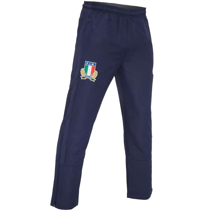 Pantalone lungo da viaggio in microfibra blu FIR Italia rugby.