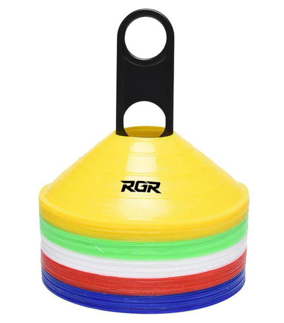 Delimitatori di campo RGR colorati, set da 100 pezzi, per allenamento sportivo.