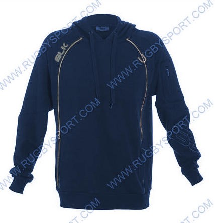 Felpa con cappuccio BLK Tek V blu da uomo, logo sul petto.