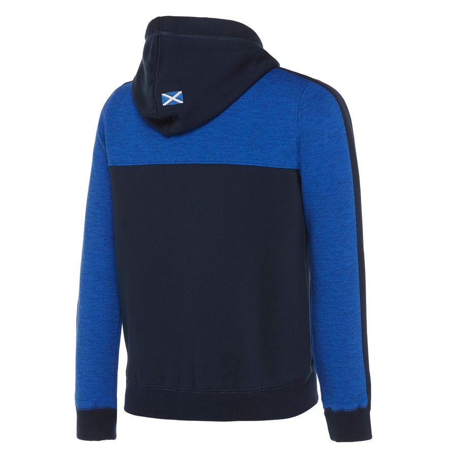 Felpa rugby scozia ragazzo 2020 cappuccio bicolore zip lunga