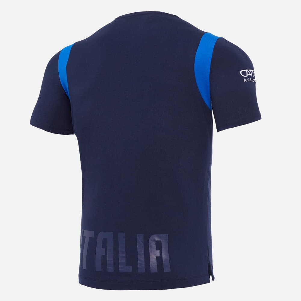 T-shirt Italia Rugby FIR Travel Staff 2021 Blu policotone