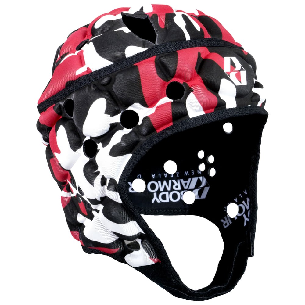 Caschetto Rugby Ventilator Body Armour Camo Rosso Ragazzo
