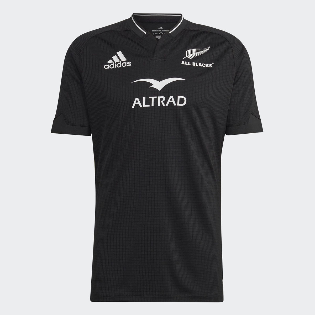 Maglia da rugby Adidas All Blacks home 2024 nera con logo.