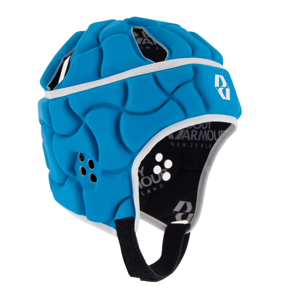 Caschetto Rugby Club Body Armour Mid Blue: casco protettivo da rugby, blu con design imbottito per assorbire gli urti.