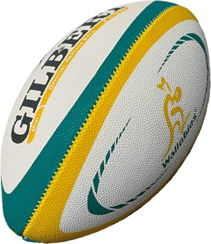 Mini palloncino rugby australia wallabies: Pallone da mini rugby ufficiale, design Wallabies, verde e oro