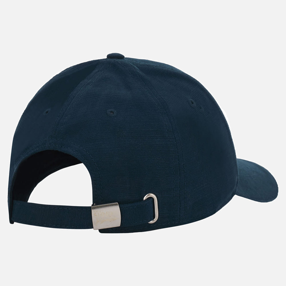 Cappellino da rugby blu navy Sale Sharks, retro regolabile con fibbia in metallo.